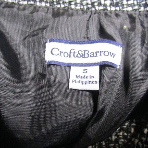 Croft & Barrow Women's Black and White Tweed Coat Lined Size Small Vintage 1973 - Picture 6 of 7